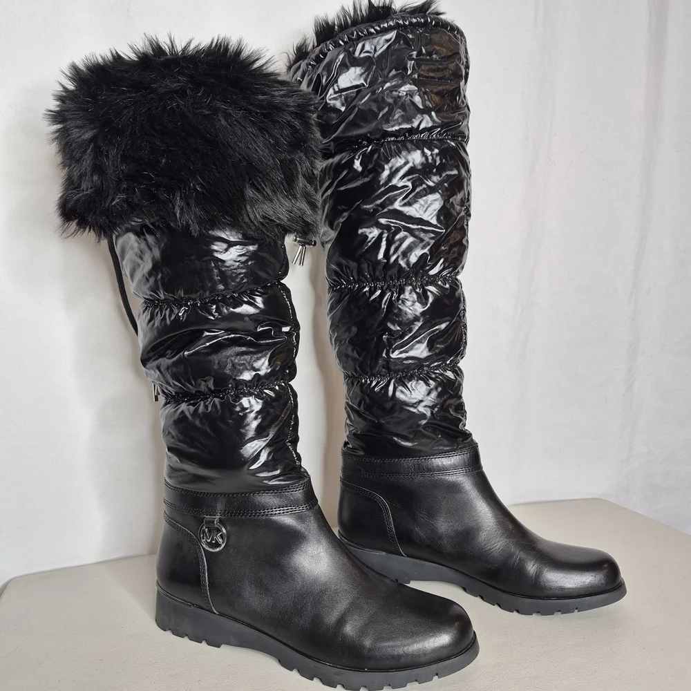 MICHAEL Michael Kors Brandy Tall Nylon Snow Boots - Size 9